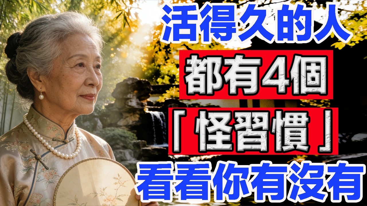 活得久的人，竟都有這4個「怪習慣」，看看你有沒有？    #老年智慧#老年故事#老年情感#老年生活 #修心修行 #傳統文化 #人生感悟 #佛法 #正能量 #禅意生活