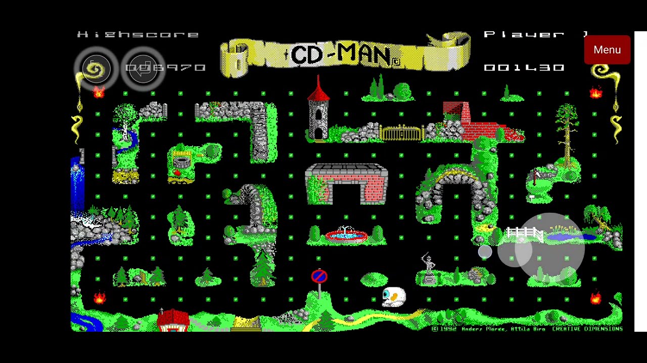 CD-Man II (DOS) &ndash; Retro Pac-Man Style Maze Game Online in Browser