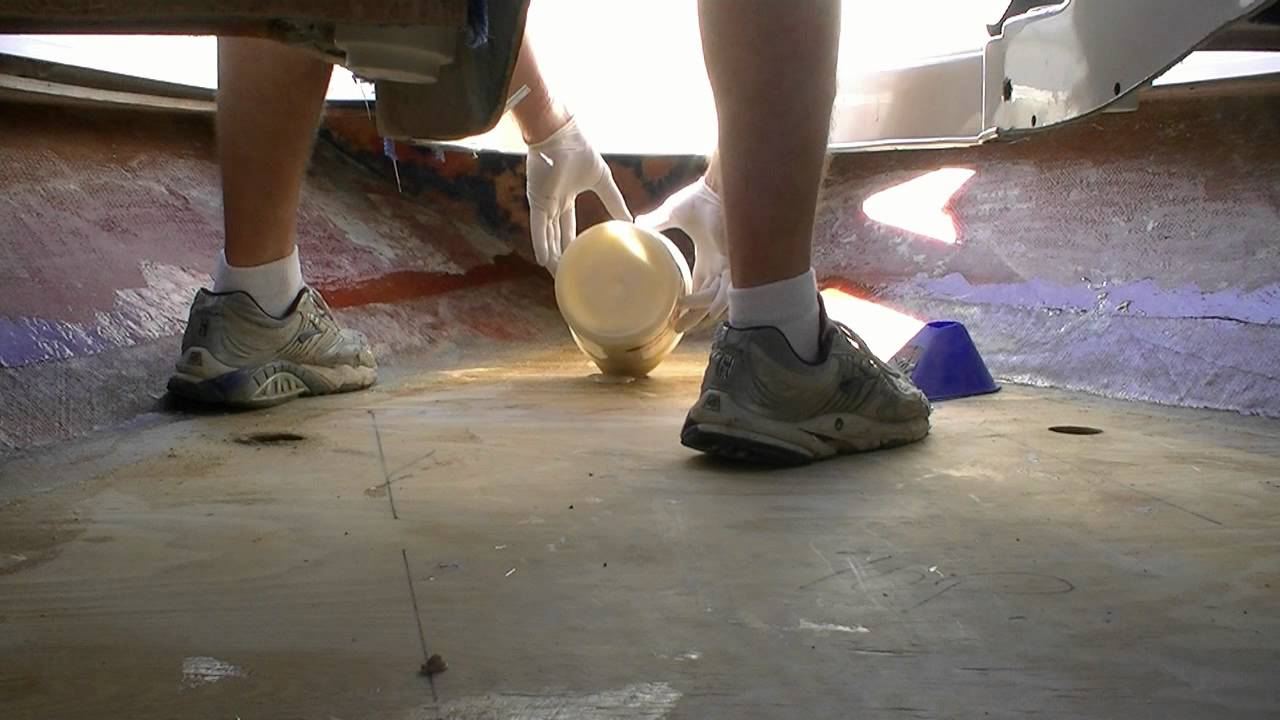 Foaming the Deck of the Sea Ray with 2 part foam VLOG# 37