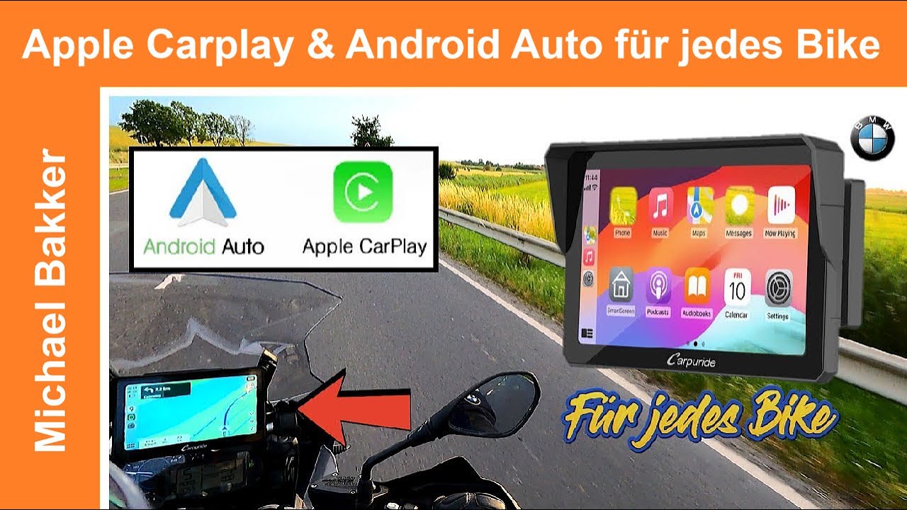 Carpuride W 702 | Apple Carplay & Android Auto für jedes Motorrad zum Nachrüsten.