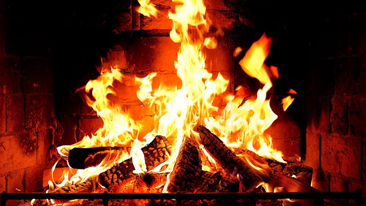 Cozy Fireplace 4K (12 HOURS). Fireplace with Crackling Fire Sounds. Fireplace Ambience