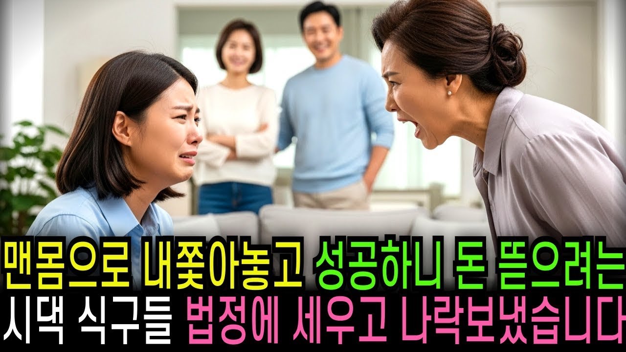 맨몸으로 내쫓은 며느리 성공하니 돈 뜯으려는 시댁 식구들 법정에 세우고 나락 보넀습니다