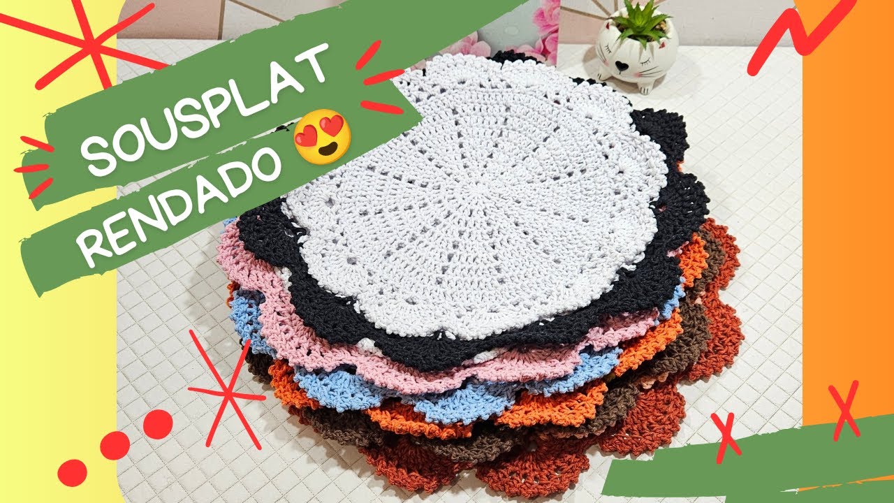 Minha pronta entrega de Sousplat rendado em crochê / ideias de combinações sousplat #crochê #crochet