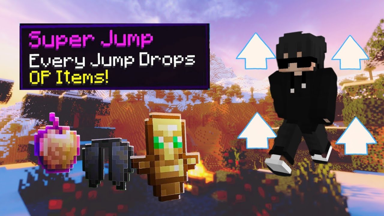 Minecraft, but jump drop OP Items 🤯!!!