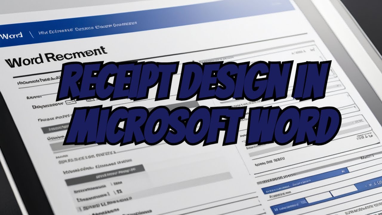 Creative MS Word Techniques: Designing Professional Receipts