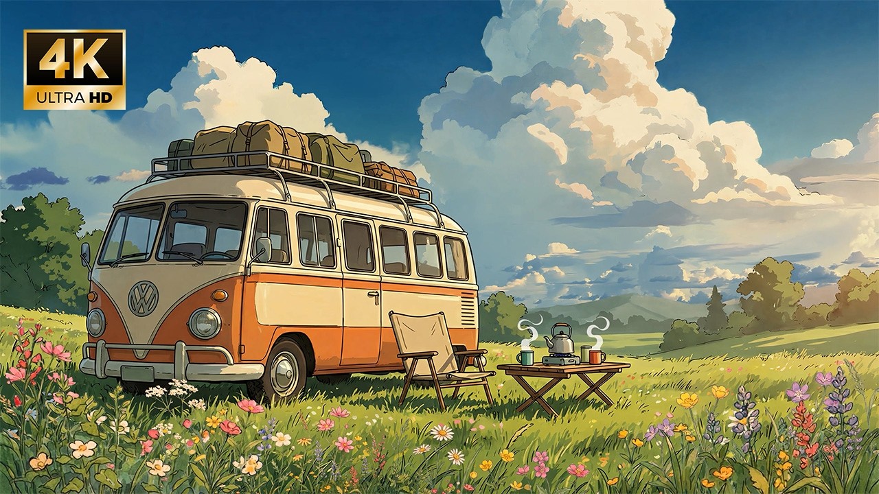 Cozy Camper Van Life 🚐 Relaxing Folk Chillhop & Acoustic Guitar [4K]