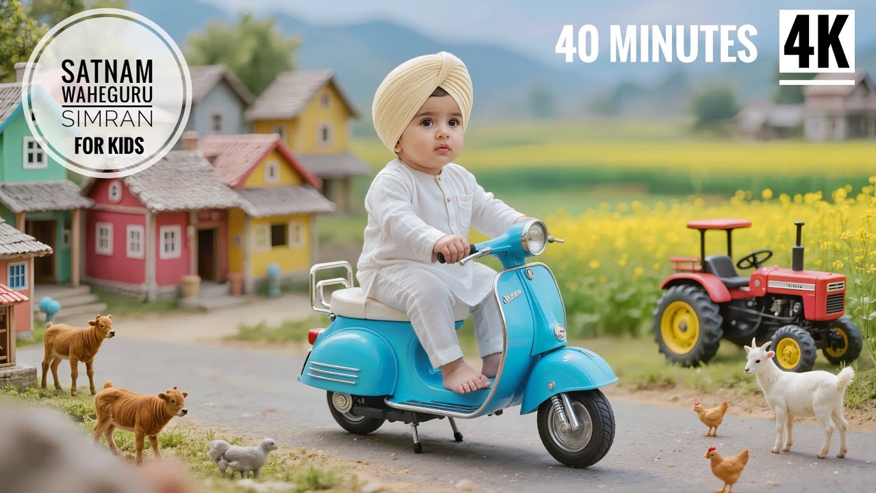 Satnam Waheguru Simran for Baby Deep Sleep 🌙 | Soft & Peaceful Gurbani Music for Kids | 40 Min