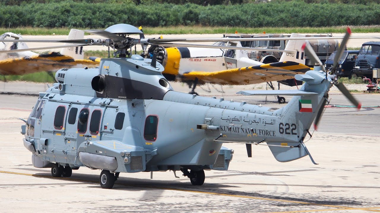 Kuwait Naval Force H225M Caracal | Startup, Taxi and Departure from Kefalonia Airport (EFL/LGKF)
