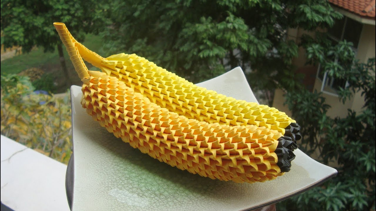 3D Origami Banana Tutorial | DIY Paper Banana Home Decoration