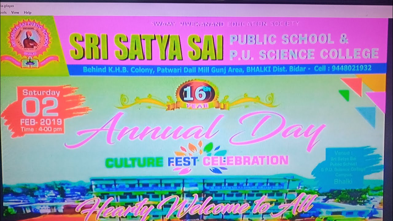 Annual DayCULTURE FEST CELEBRATION  02- 02-2019  SRI SATYA SAI  PUBLIC SCHOOL & P.U SCIENCE COLLEGE