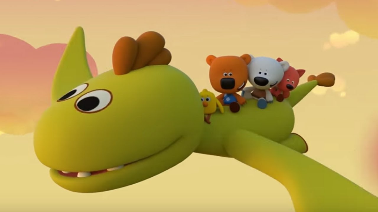 Be Be Bears 🐻 Pintinho e Dinossauros - Episódio 23 - Desenhos animados para crianças