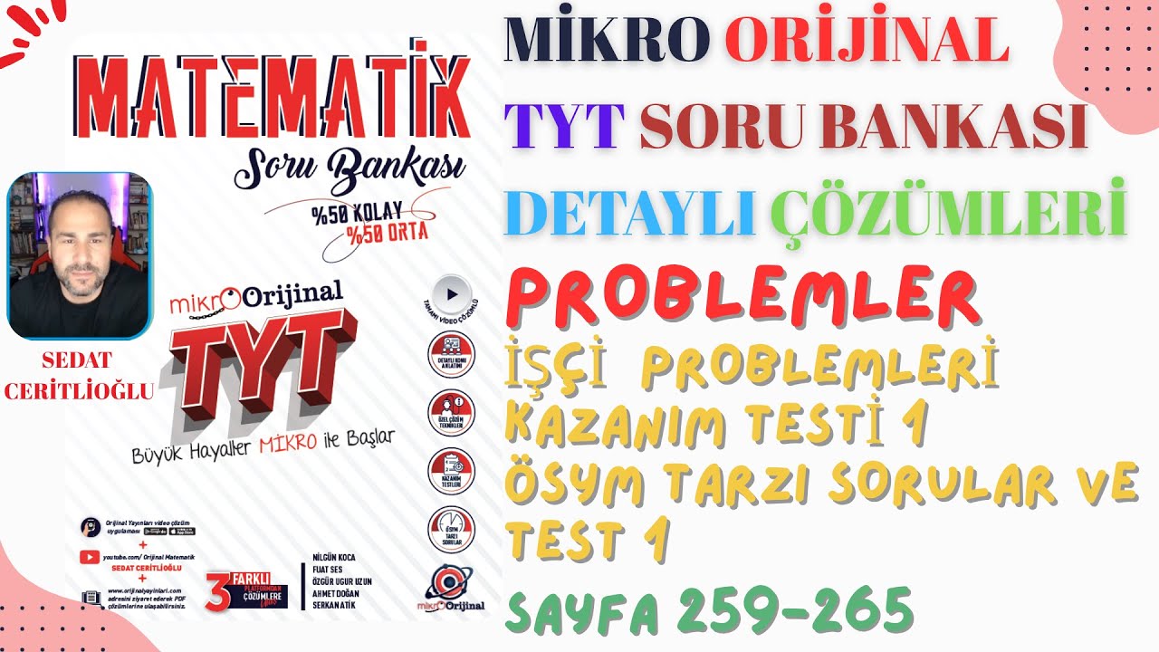 2026 MİKRO ORİJİNAL TYT SORU BANKASI ÇÖZÜMLERİ SYF259-265 #orijinalmatematik #mikroorijinal #yks2026