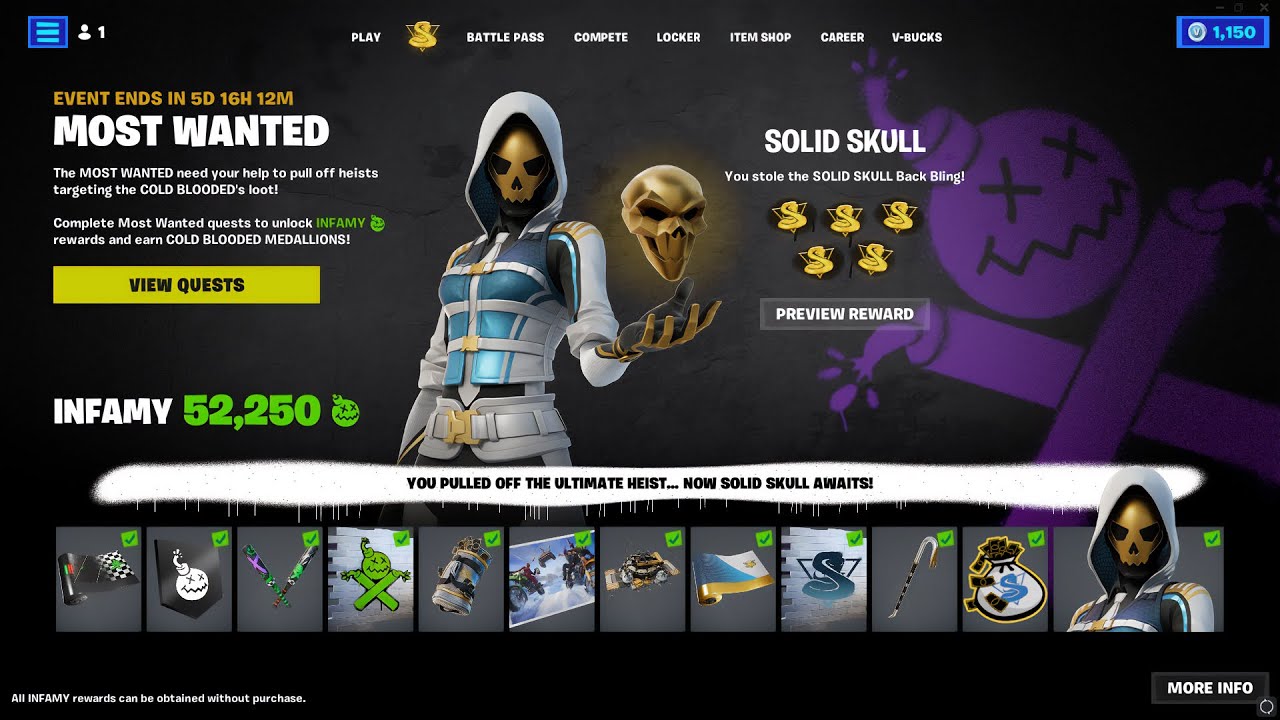 How to Unlock All Most Wanted Rewards - Fortnite Complete 'Clean Getaway' Quests Guide