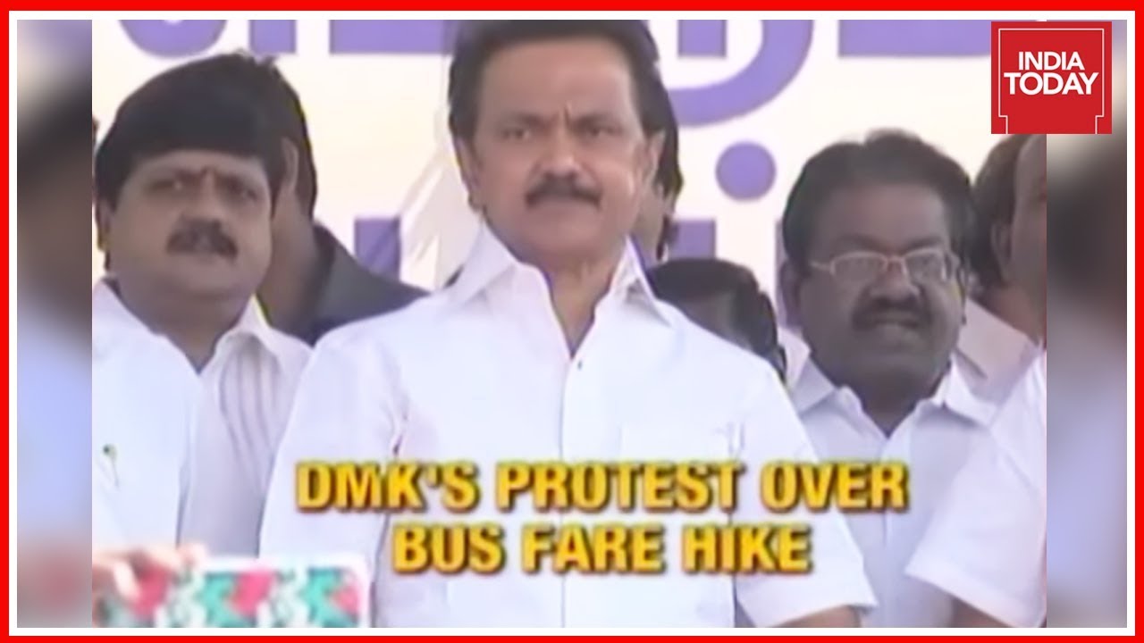 M.K Stalin Leads Massive Protest Against TN Govt Over Bus Fare Hike