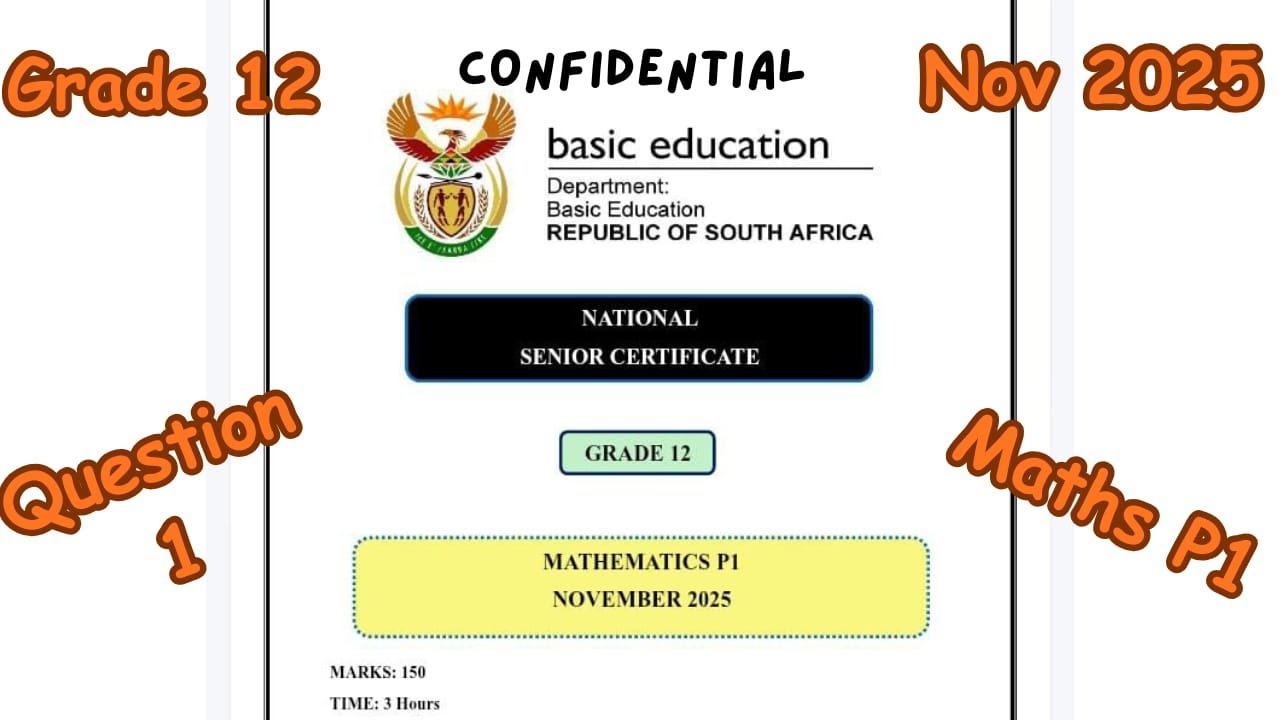 @MindXelerate: Grade 12 maths paper 1 november 2025 memo | Question 1