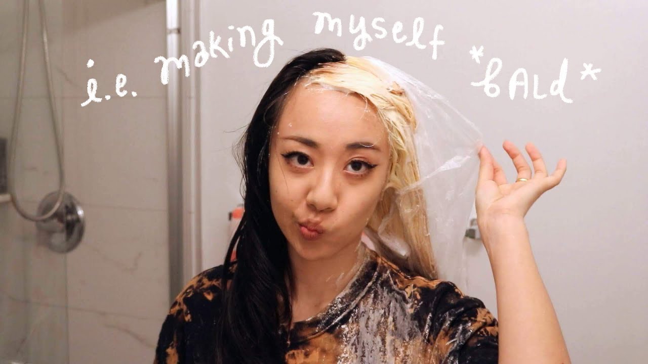 bleaching and split dying my hair | black to blonde transformation | *hi brad mondo*