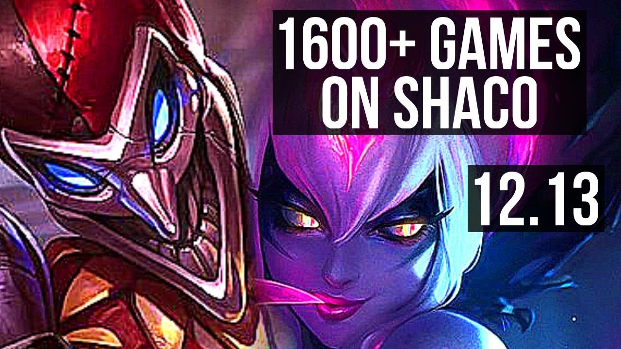 SHACO vs EVELYNN (JNG) | 3.7M mastery, 1600+ games, 12/2/7, Dominating | NA Master | 12.13