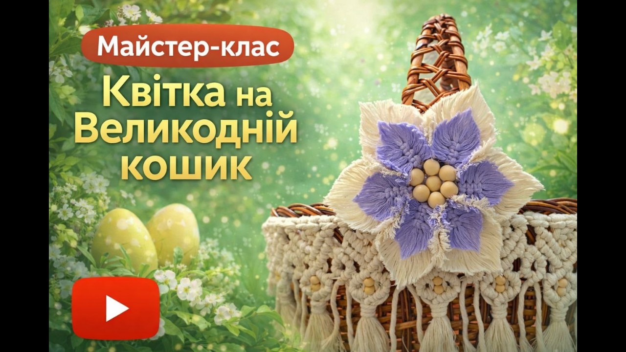 🌸 ЦЯ КВІТКА ЗРОБИТЬ ВЕЛИКОДНІЙ КОШИК ОСОБЛИВИМ! | Макраме квітка своїми руками