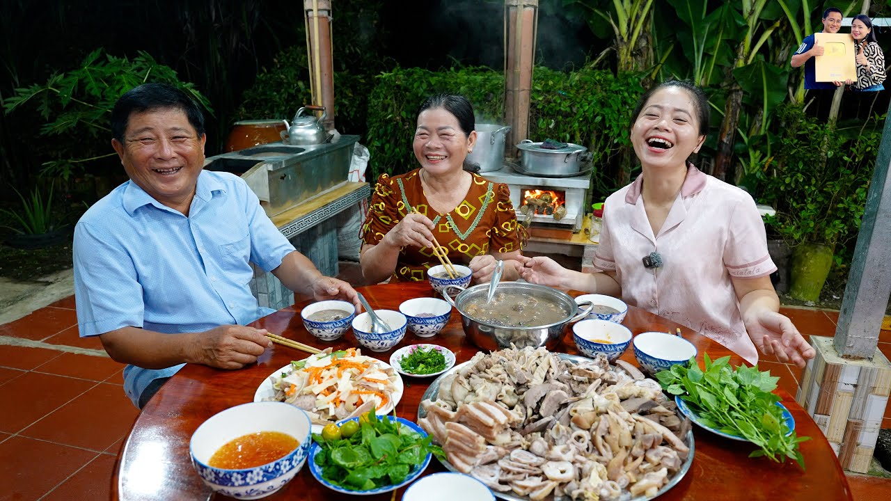 Thu hoạch trái cây chín vườn sau mùa nước nổi Quê Phan Diễm ăn Nồi Cháo lòng Miền Tây siêu ngon