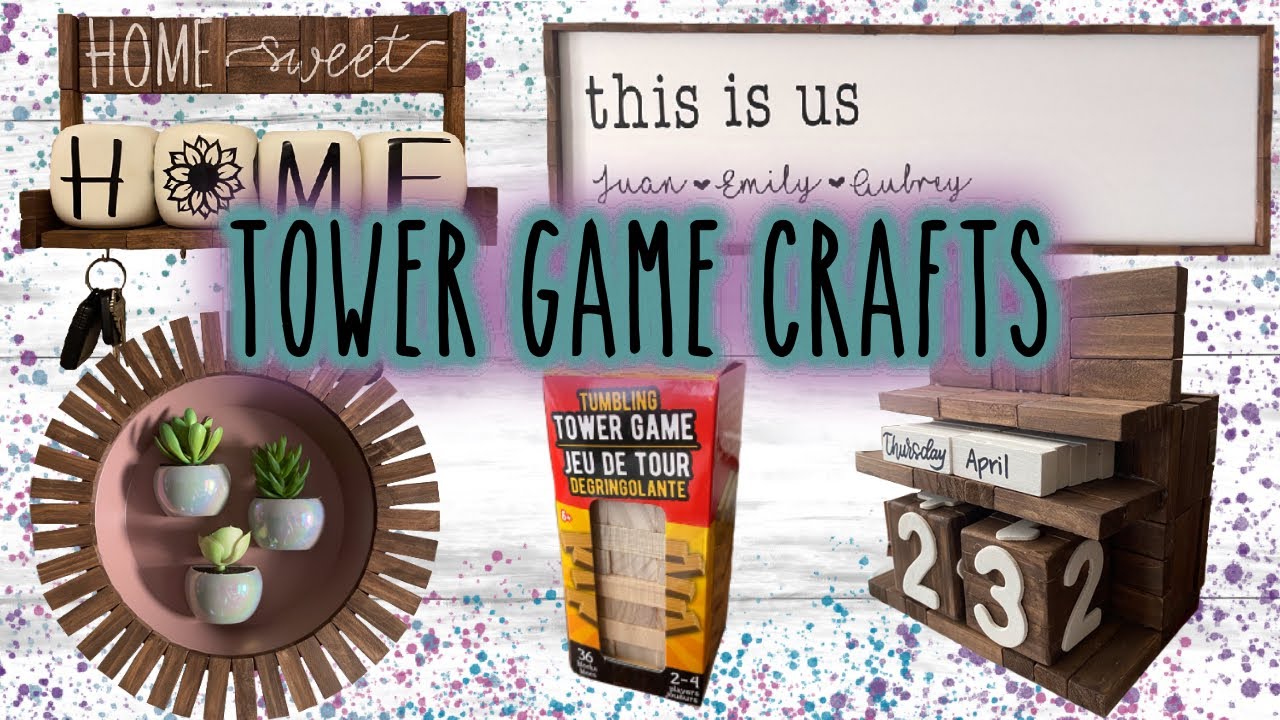 MY MOST POPULAR TOWER GAME DIYS | Four Easy Dollar Tree Tower Game Crafts