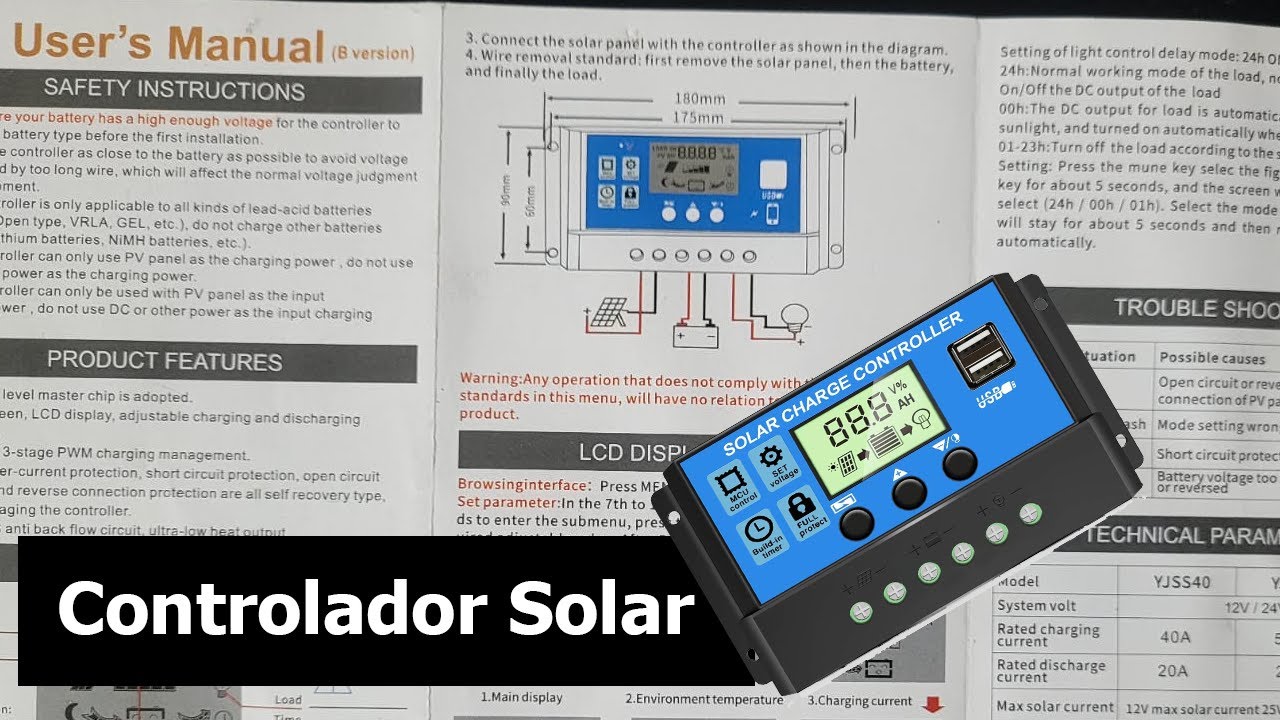 Configurar Controlador Solar Configurar Controlador de Carga Solar | Configurar Batería Panel Solar