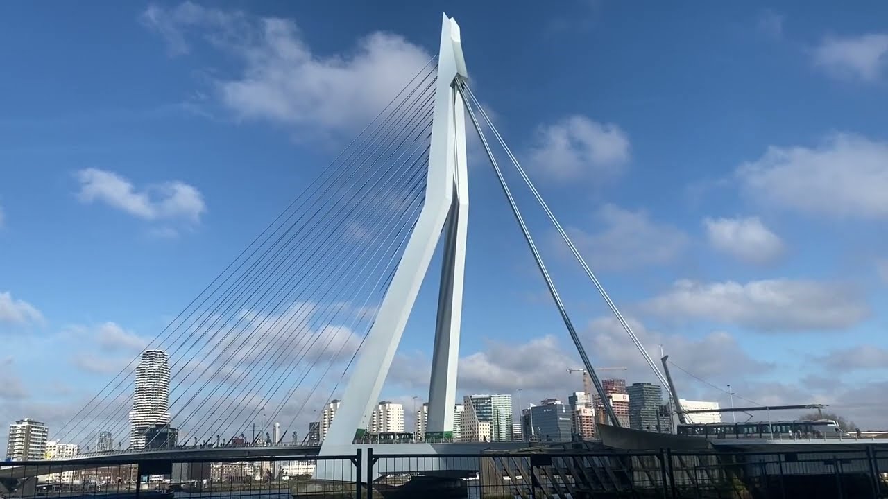 Rotterdam🇳🇱Erasmusbrug🌉Sunshine🌞Walking🚝Trams⚓️Boats🇳🇱Nederlands🕙27th Feb 2024