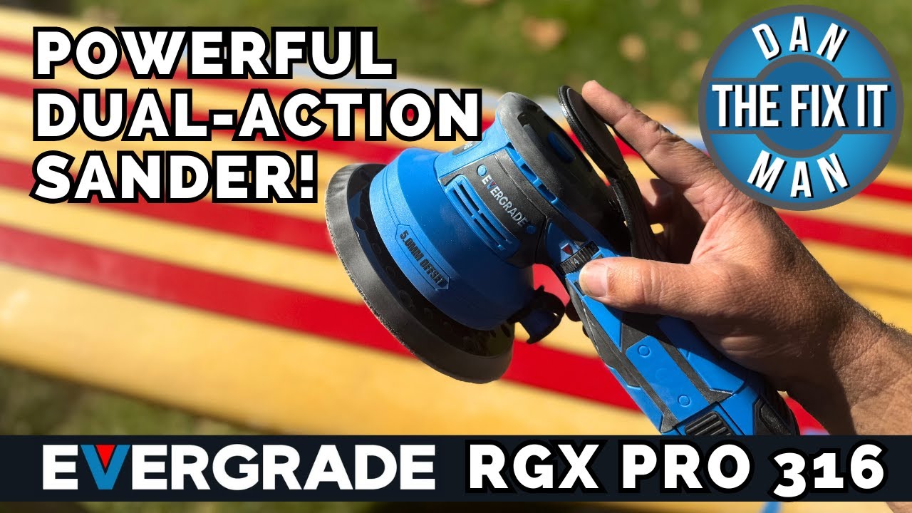 EVERGRADE RGX Pro 316 &ndash; profesjonalna, 6-calowa, bezprzewodowa szlifierka dwufunkcyjna zasilana a...