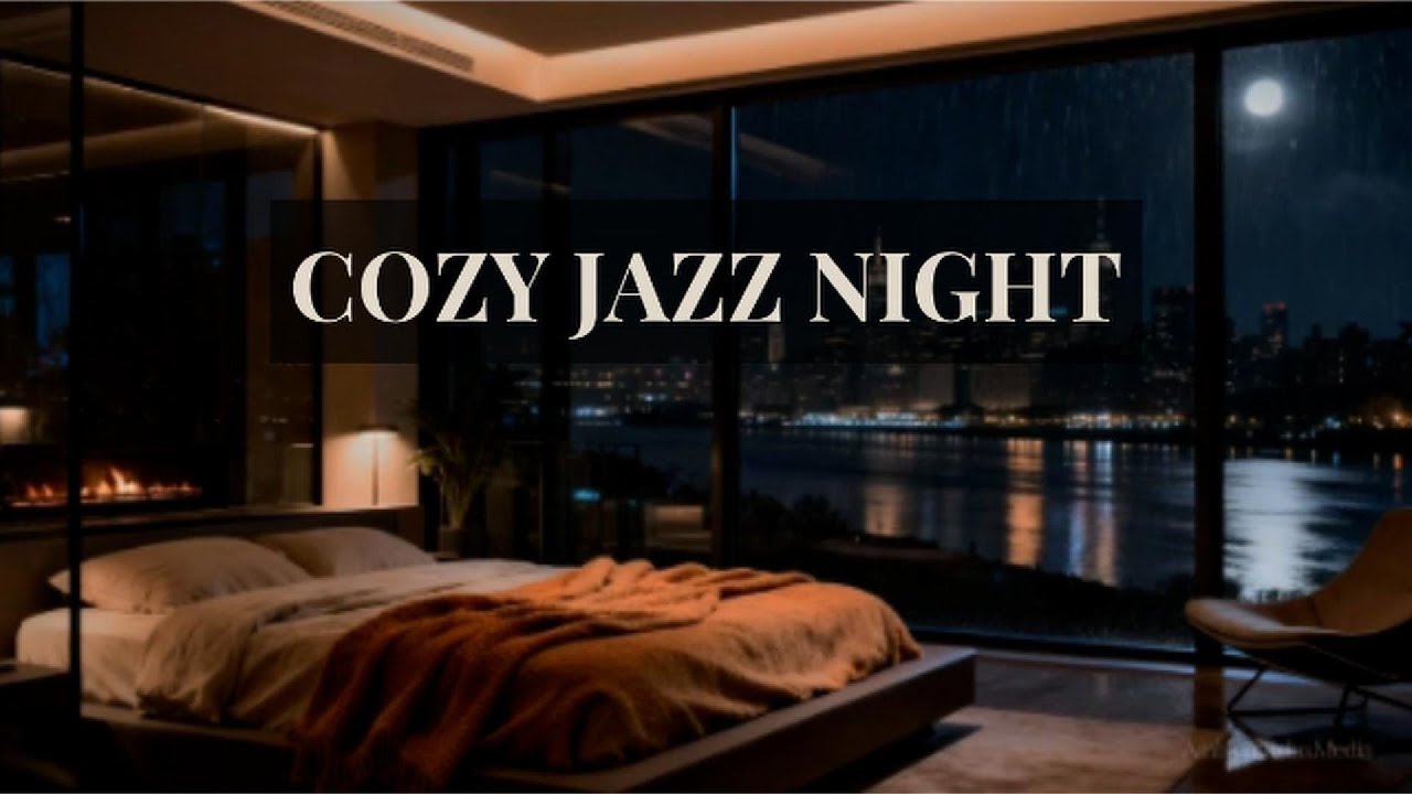 Late Night Cozy Jazz 🌙 Rainy City Ambience for Focus & Calm
