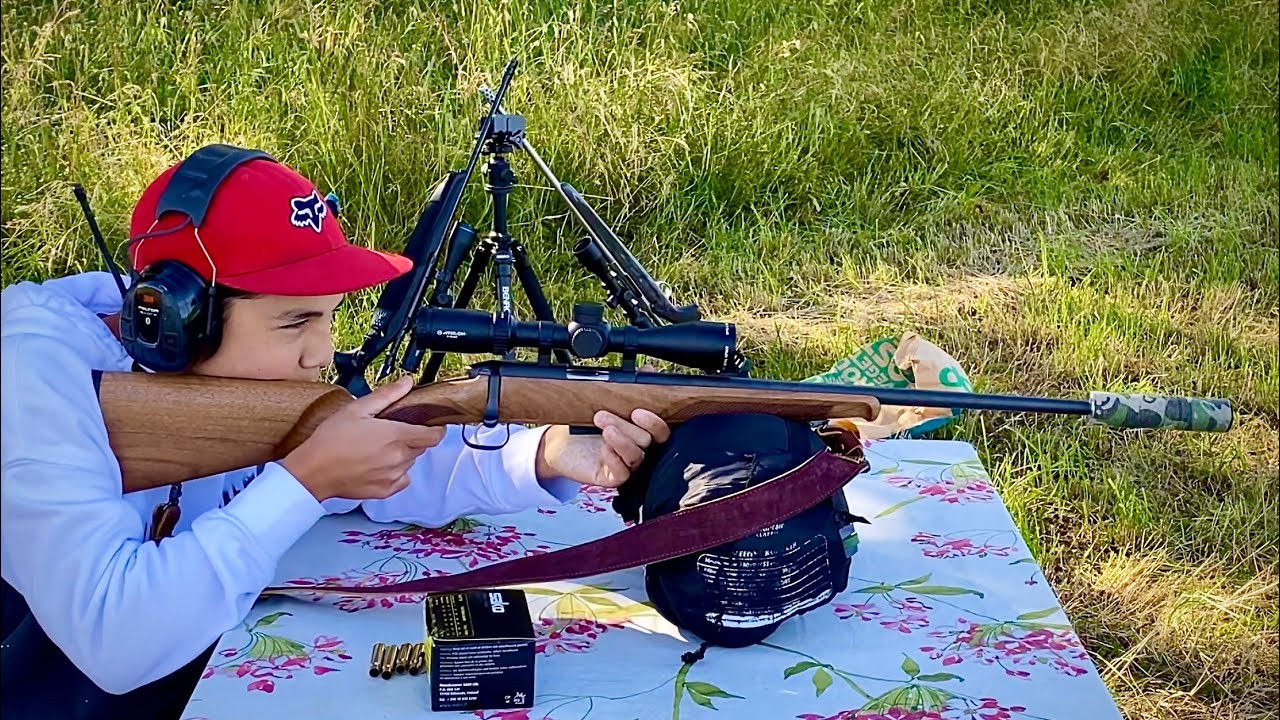 Steyr Mannlicher Zephyr II 22 WMR vs Milk jugs at 80 yards