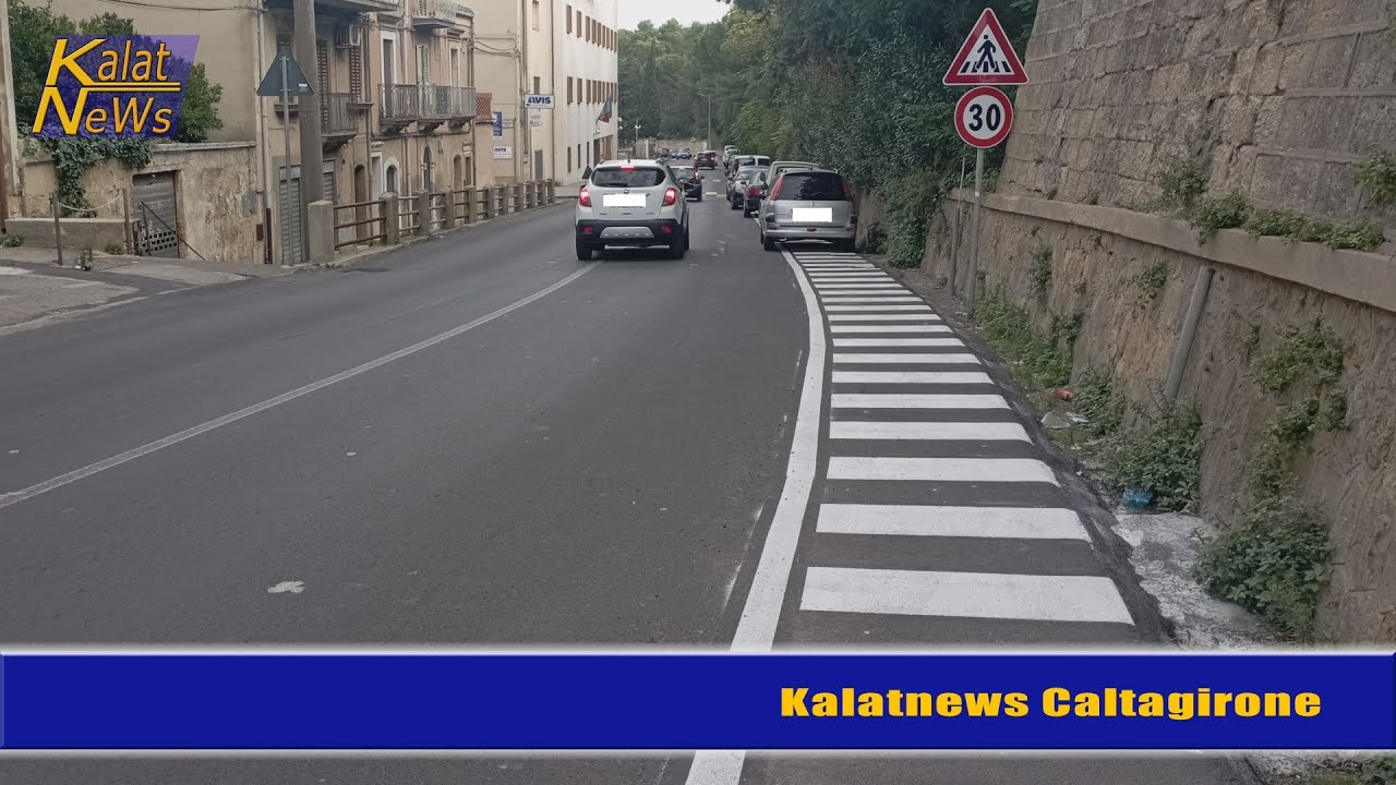 Caltagirone, Strisce zebrate camminamento pedonale e divieto di sosta in via S.  Maria di Gesù