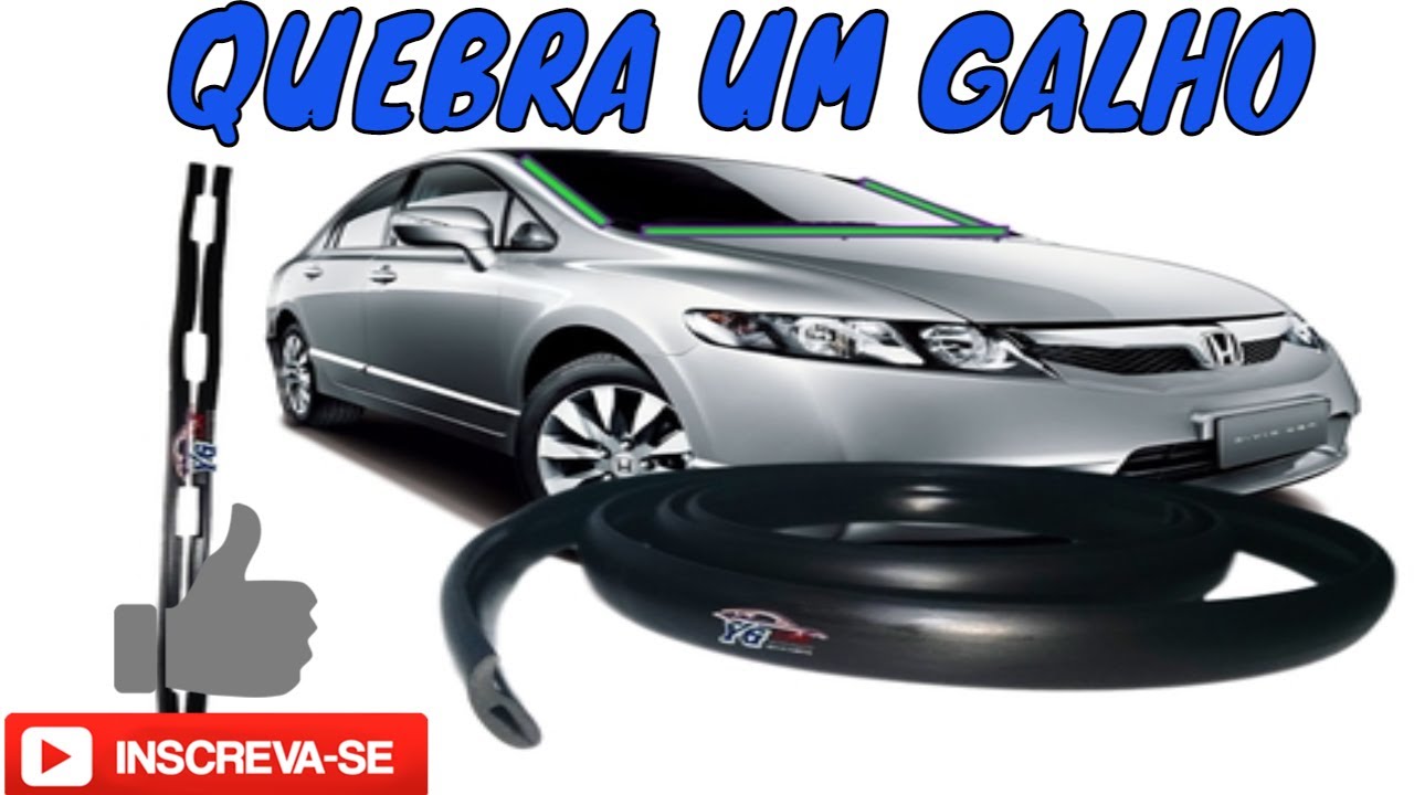 Instalação das borrachas laterais do para-brisa e da churrasqueira do new civic