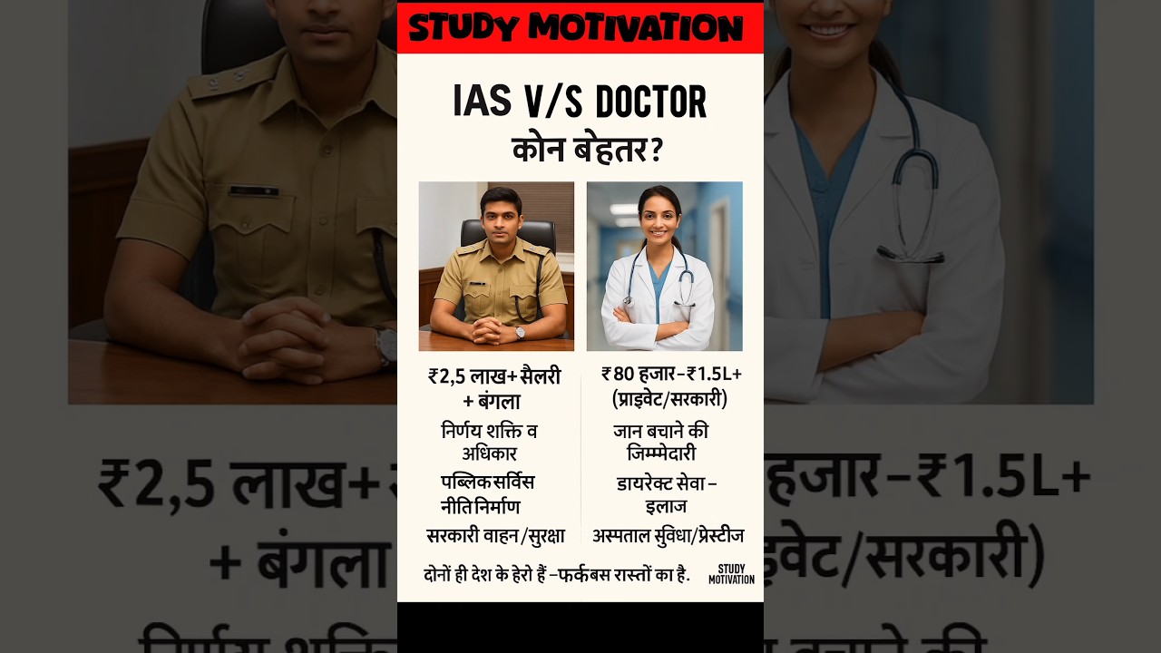 IAS v/s Doctor  who is best 👈  IAS v/s डॉक्टर  कौन बेहतर #gk #short #doctor #ias