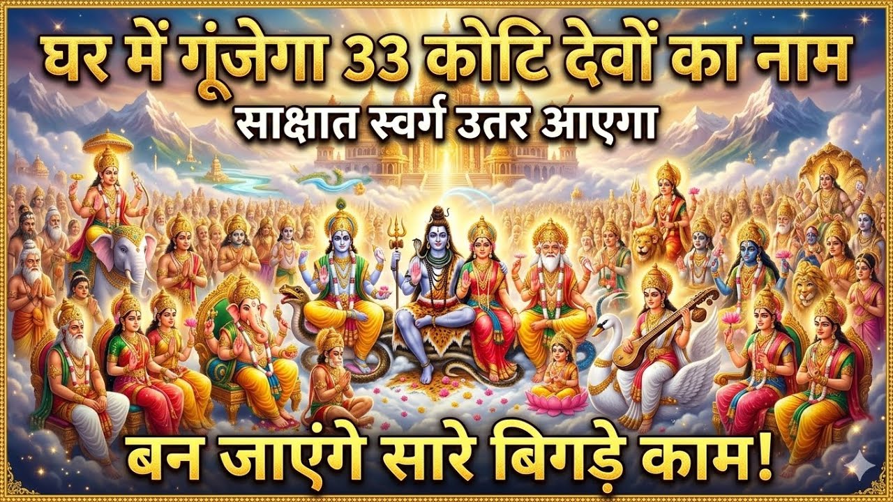 घर में गूंजता है 33 कोटि देवों का नाम,वहाँ साक्षात स्वर्ग उतर आता है, बन जाते हैं सारे बिगड़े काम।