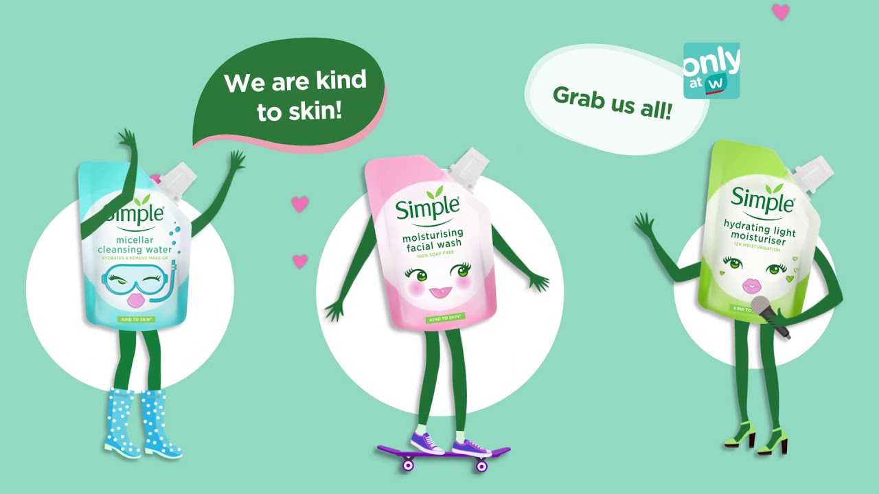SIMPLE Skincare Mini Pouches | Clean & Kind on-the-go