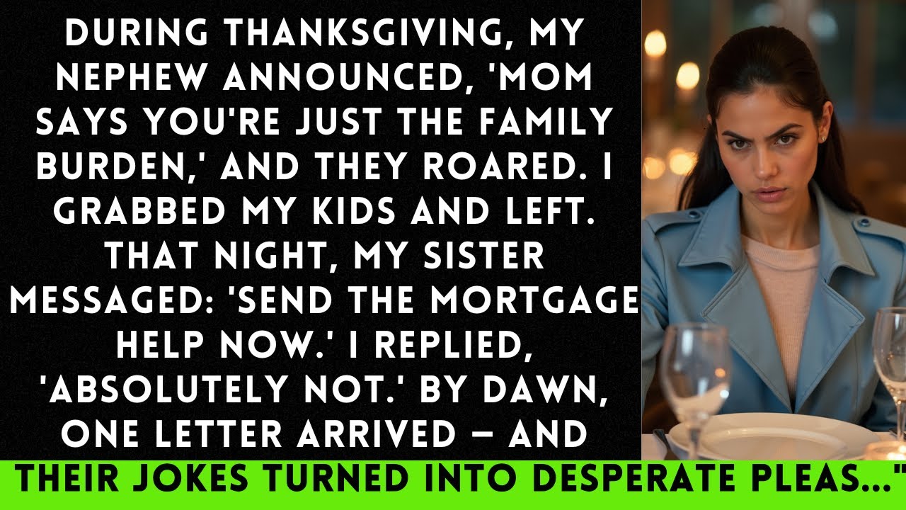 During Thanksgiving, My Nephew Announced, Mom Says You're Just the Family Burden, and They Roared...