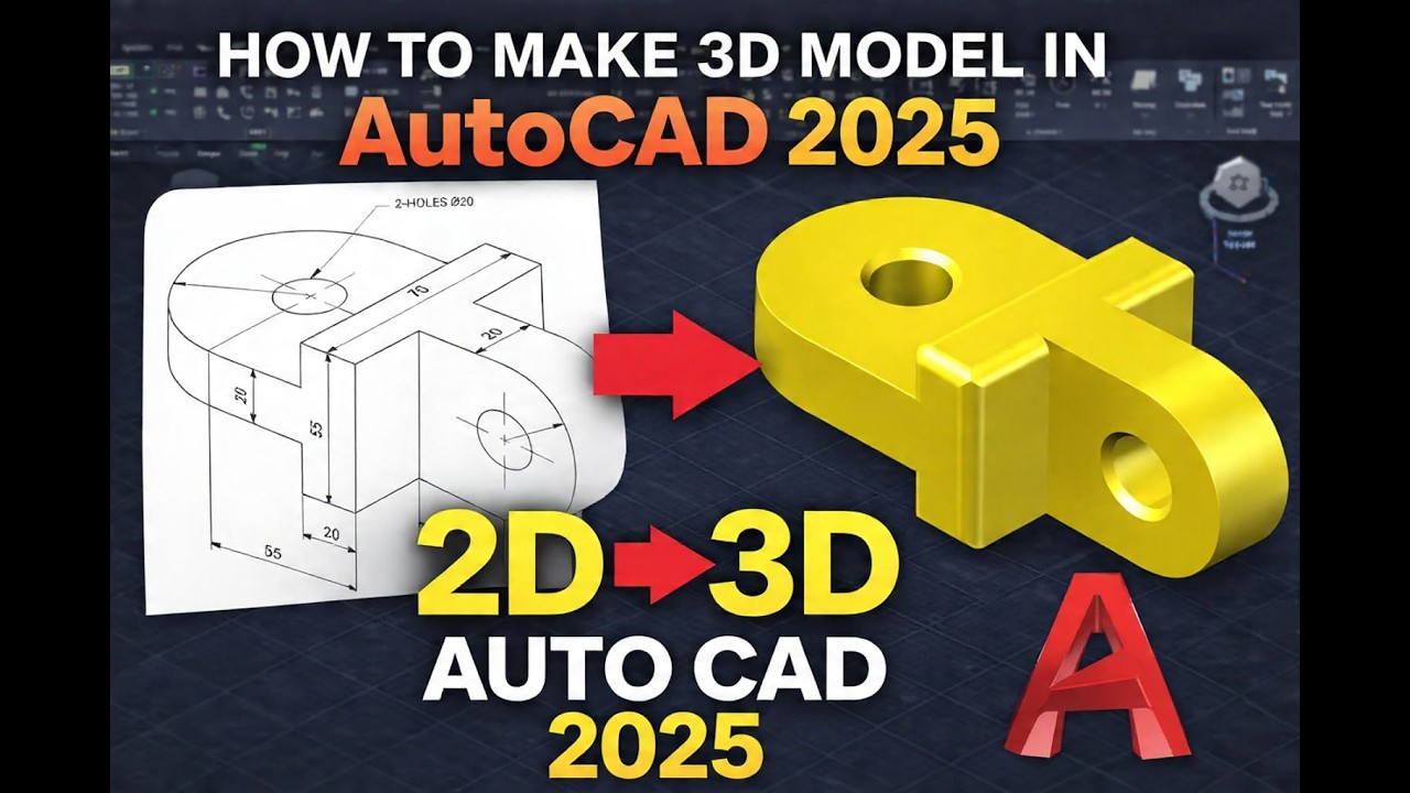 How to Make 3D Models in AutoCAD 2025 | 2D ➜ 3D Step-by-Step