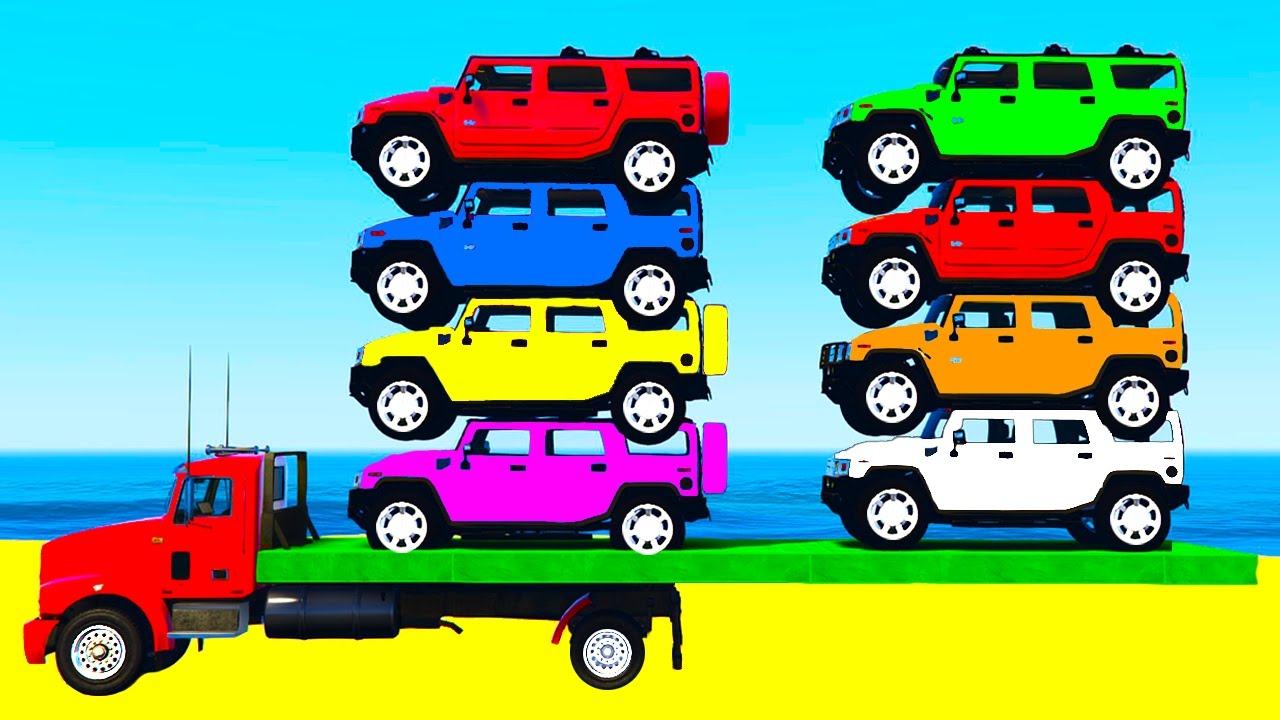 LEARN COLORS w Offroad Cars for Kids and Learn Numbers in Spiderman Cartoon Learning Video