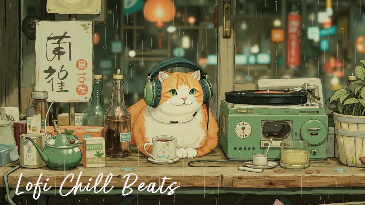 Przytulna Deszczowa Noc Lofi | Relaksująca Muzyka w Tle i Bity do Nauki