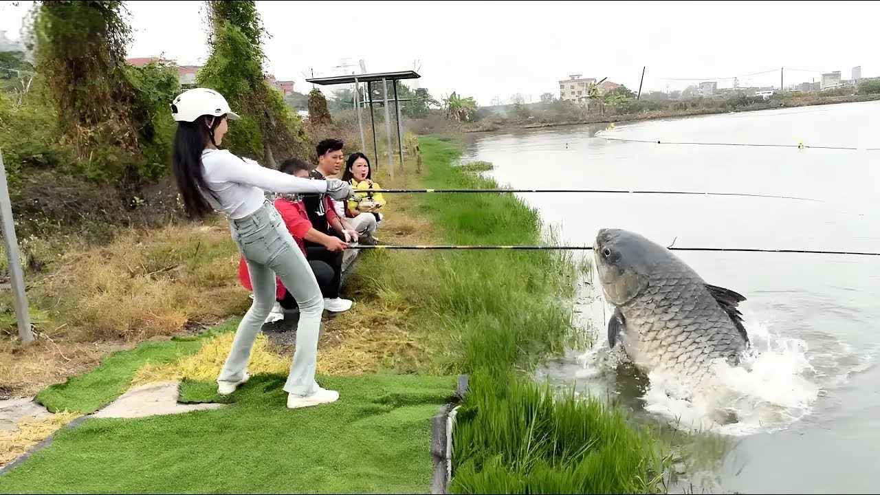盘黑坑水库嚣张老板！老板瞧不起美女的小体格，态度嚣张还涨了500钓费，美女反手钓起5条百斤大鱼，让她后悔跪求放过