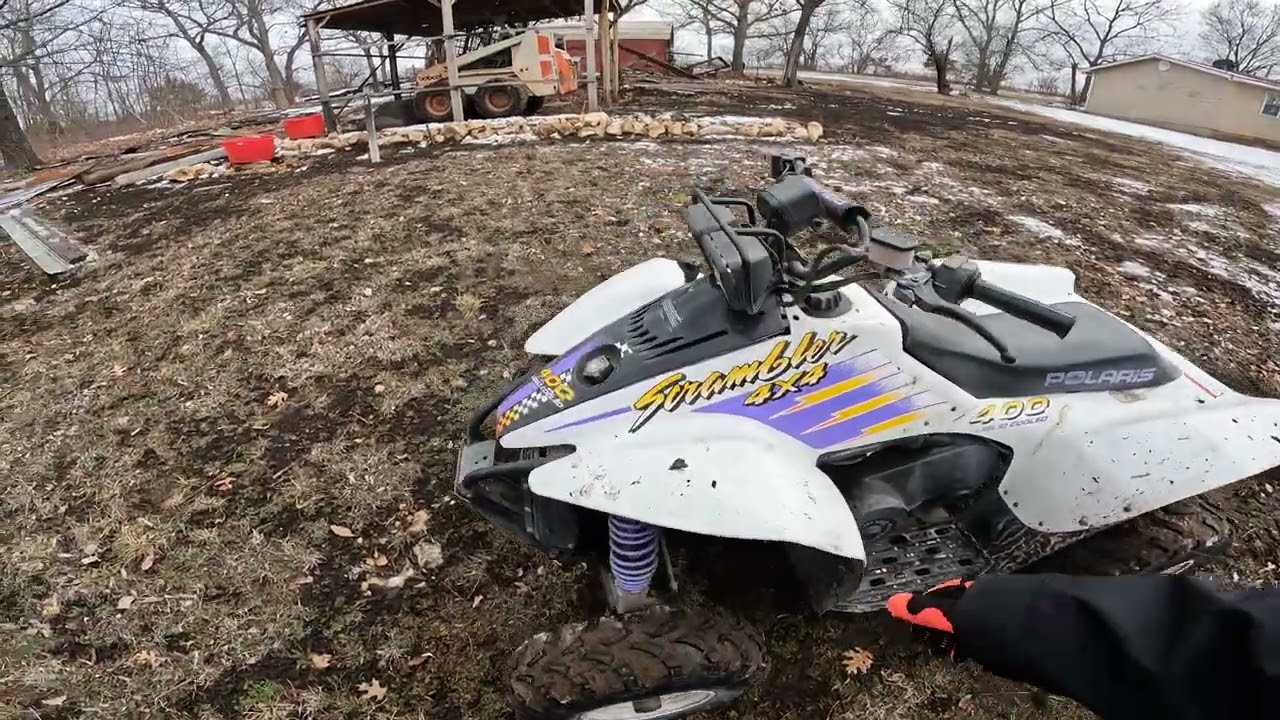 1996 Polaris Scrambler 400 4x4, with quick trail ride