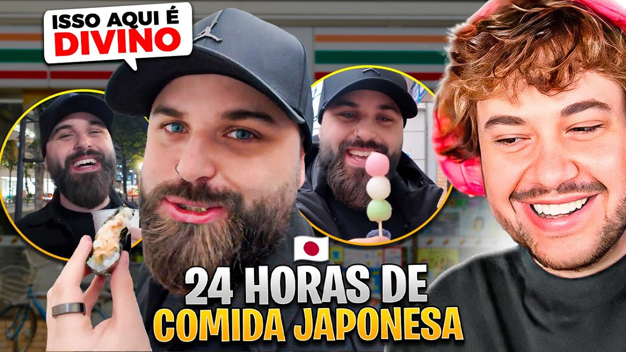 Eu comi só comida JAPONESA POR 24 HORAS! - React Fe Leal