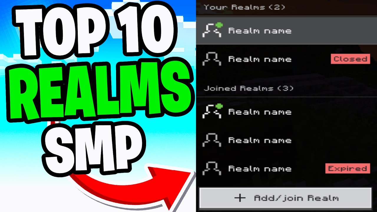 Топ-10 SMP РЕАЛМОВ для Minecraft Bedrock 2026! &mdash; КОДЫ РЕАЛМОВ