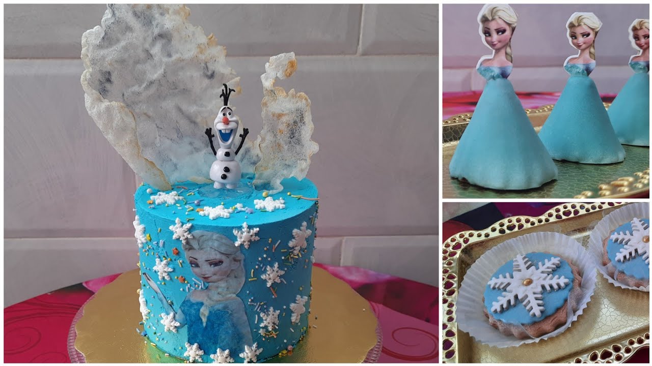 كيكة فروزن وبوب كيك اكسبريس بشكل اميرة السا وصابلي بفكرة فروزن/ pop cake sablé  et cake frozen