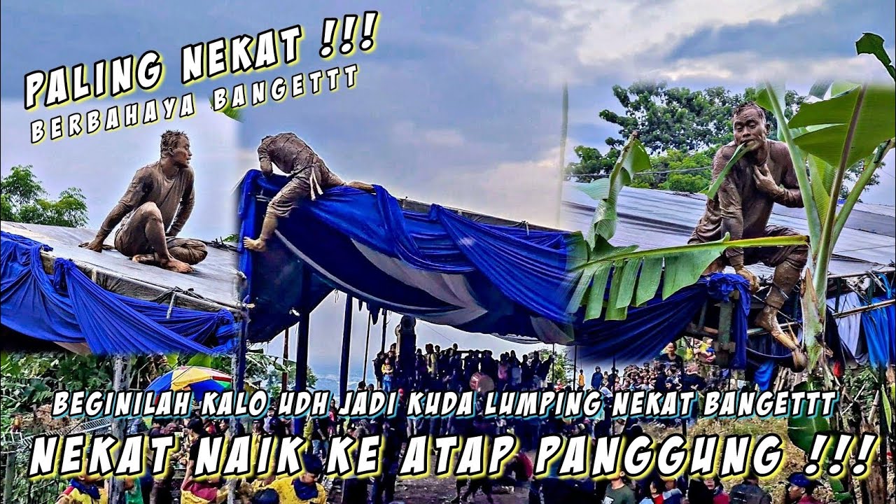 NEKAT NAIK KE ATAP PANGGUNG!!! KUDA LUMPING [ MOMONYETAN ] || Seni Benjang Mekar Budaya