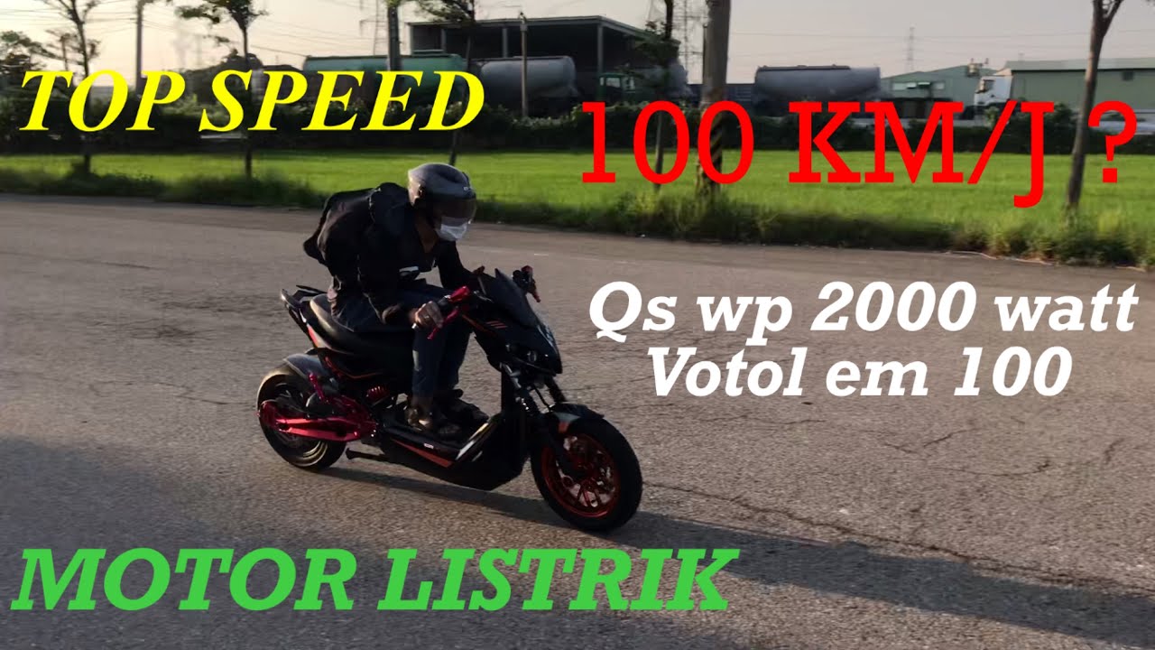 100 km/j? Tes motor listrik , QS MOTOR wp 2000 watt with VOTOL EM 100
