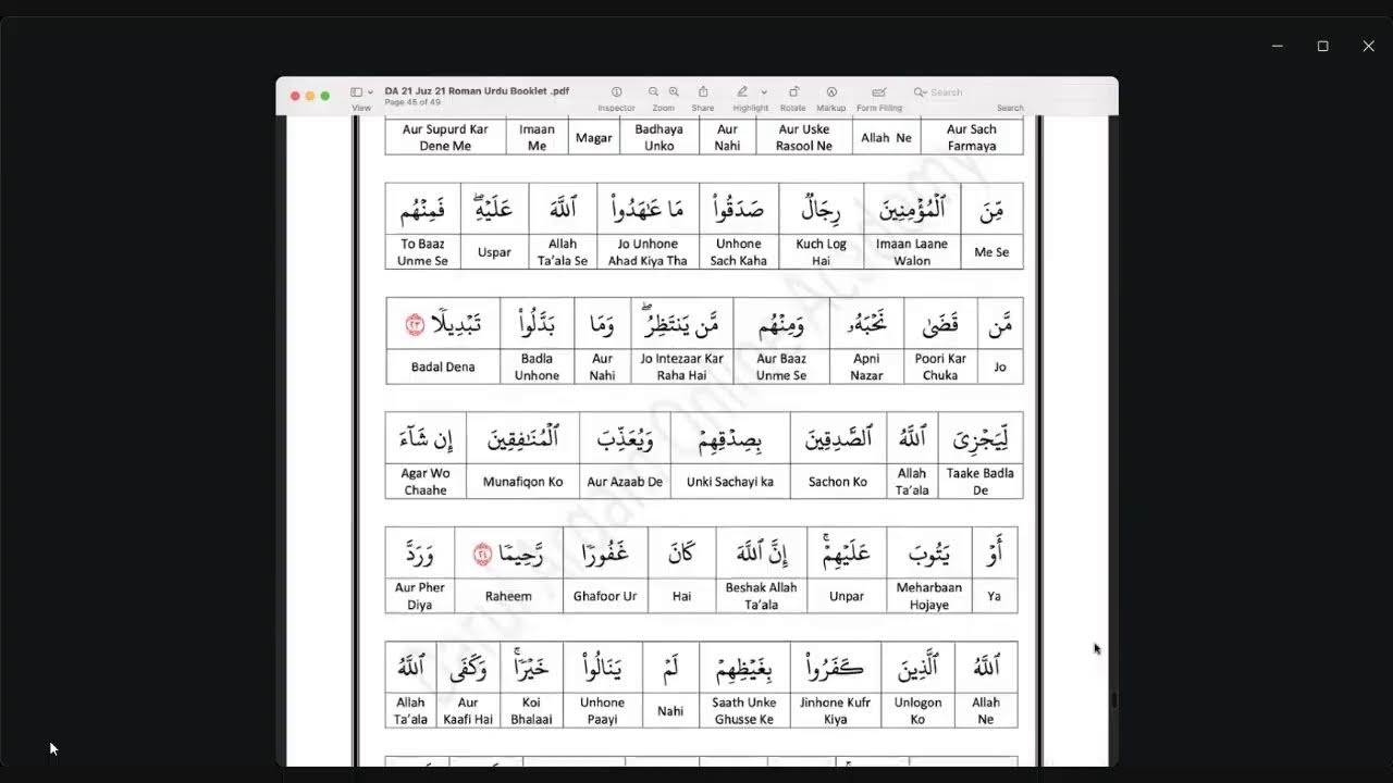 Dawrah E Quran Juz 20 By Zoha  Jabeen & Arifa Tasneem & Juz 21 By Saher Ansari