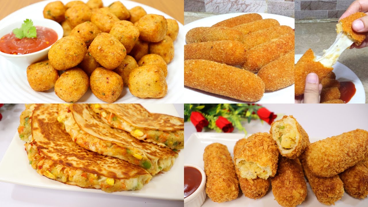 Top 4 Best Potato Recipes | Potato Cheese Quesadilla | Potato Mozzarella Sticks | Potato Bites