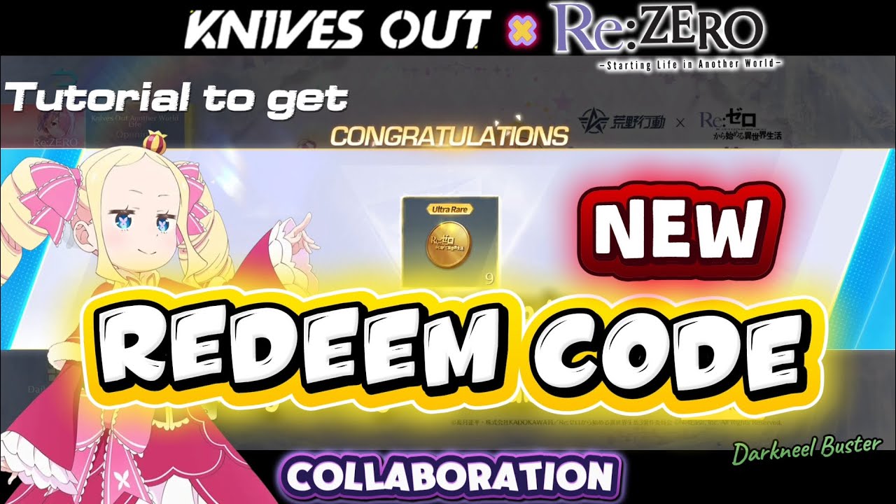 【KNIVES OUT】 🦋❄️ Tutorial to Get NEW REDEEM CODE in Re:ZERO 2nd Collaboration 🎁