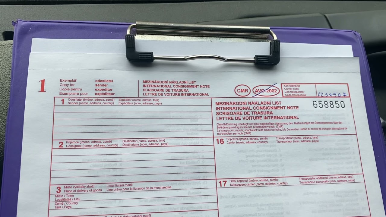 Cum se completează un CMR! (Scrisoare de transport internațională)