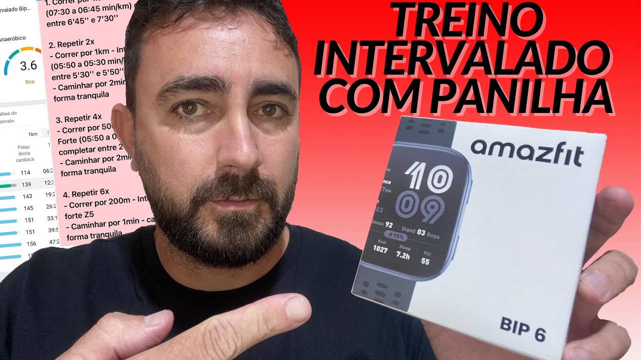 TREINO INTERVALADO NO AMAZFIT BIP 6 SEGUINDO PANILHA DE TREINAMENTO. SAIBA O QUE É POSSÍVEL FAZER!